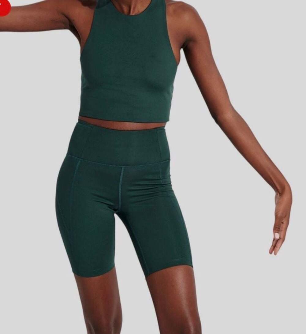 Girlfriend Collective High Neck Crop Tank Top Green Size M Bra